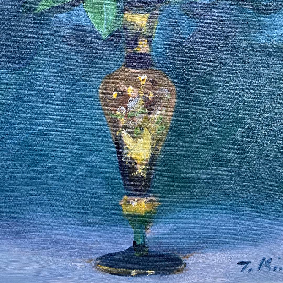 木下孝則 「ばら 」油彩静物画　二重額66.5×59絵45.5×38cm F8￼