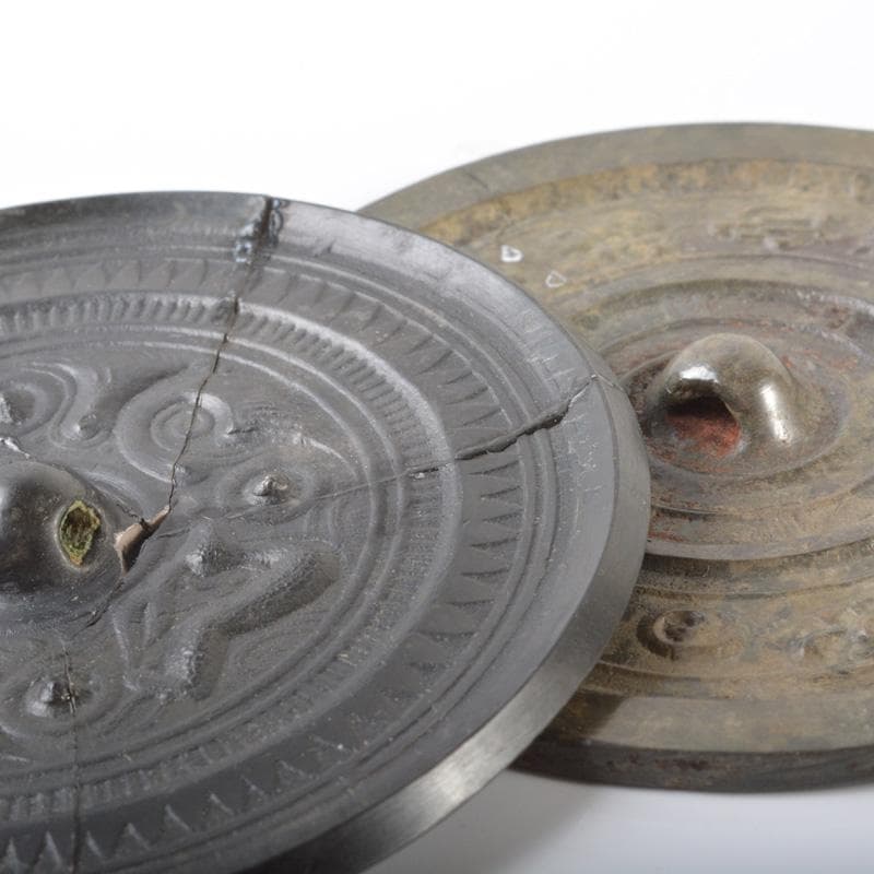 中国　古銅　神獣饕餮文　銅鏡　古鏡　二点　V　5633