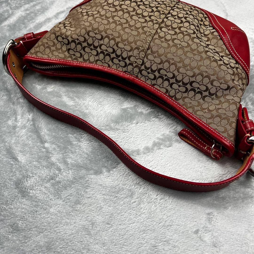 バッグ Coach Hobo Hand Bag Red Signature