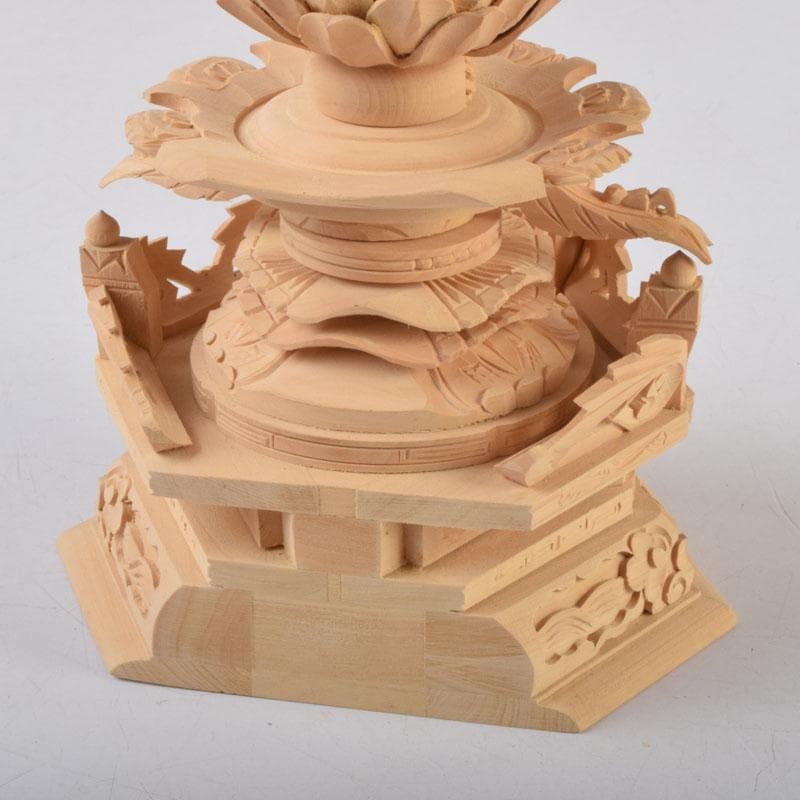 仏教美術 柘植彫刻 西立弥陀像 仏像 華鬘台 C 8784