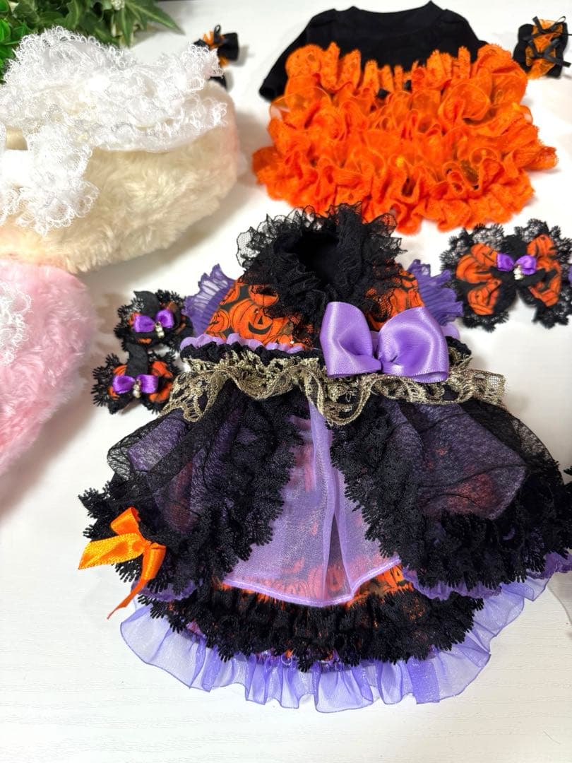 犬服ハンドメイド♡ミィモ様専用♡ハロウィンワンピ♡ラグラン袖