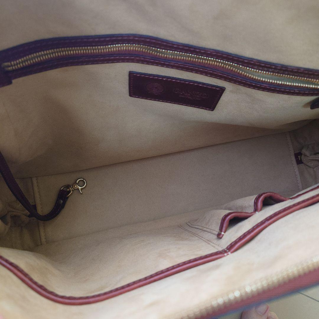 【美品】 GANZO GUD ブリーフケース カーフレザー ボルドー　保存袋付