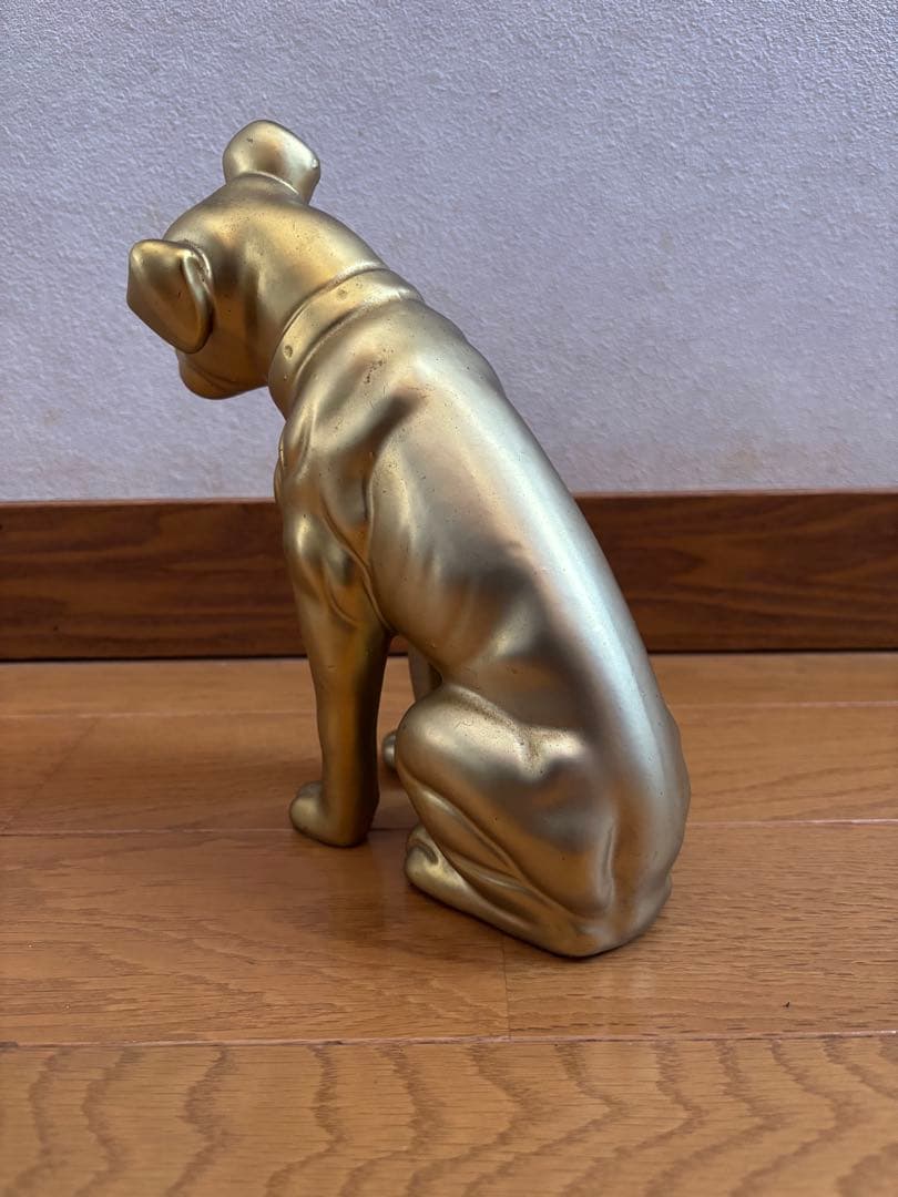 《 レア‼️ 》ビクター犬　陶器製 金色