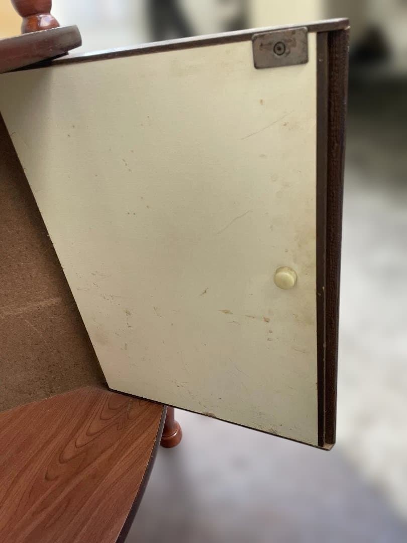 昭和 レトロ 家具 三角形 コーナー キャビネット コーナーラック 戸棚