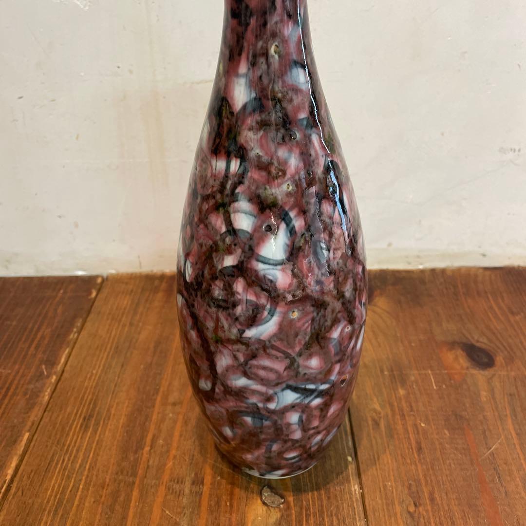 美品　日本の名窯　日展陶芸作家　花瓶　均窯　中島均作　辰砂釉　陶器　花器　花入