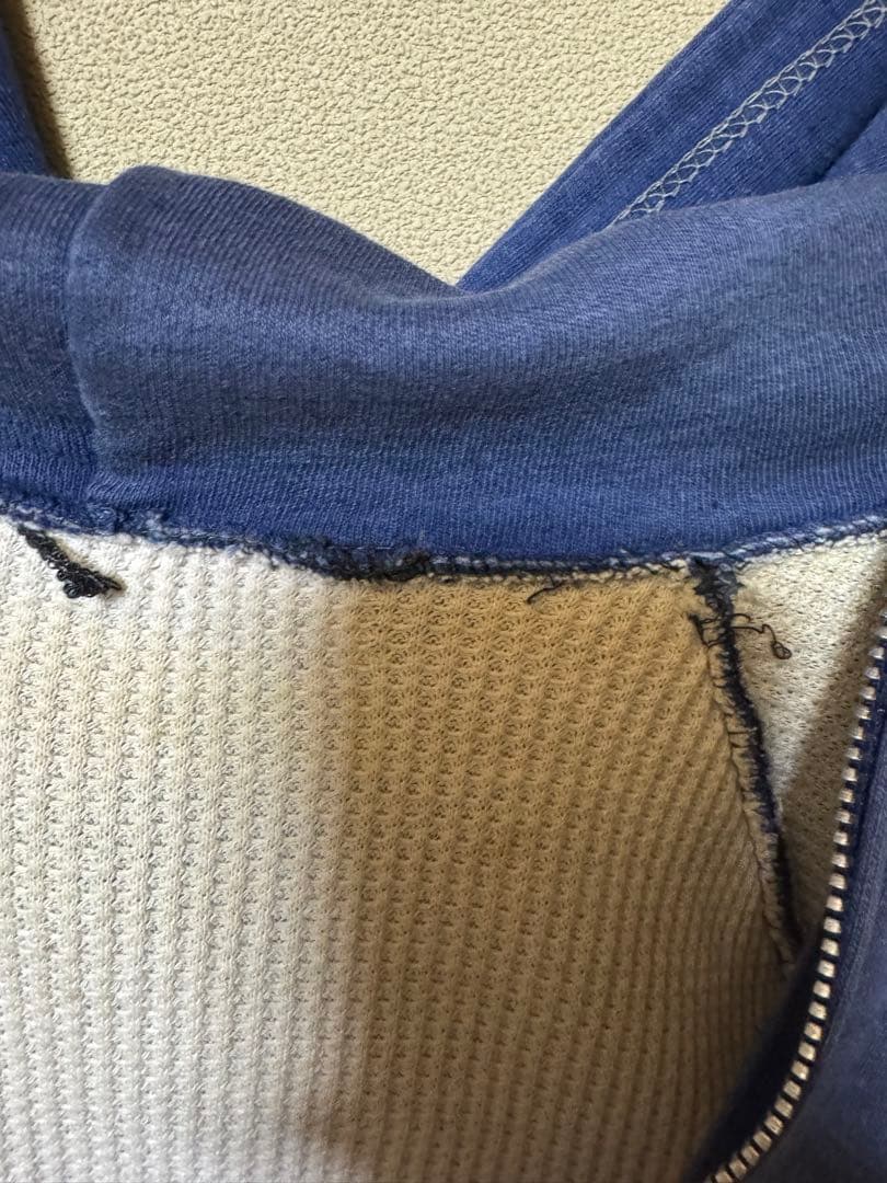 60s ジップパーカーヴィンテージ　ナス紺フェード　TALONジップ裏サーマル