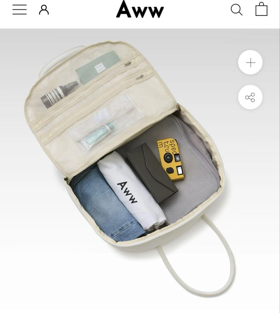 Aww サボテンヴィーガンレザーデイリーボストンバッグ (25L)ホワイト