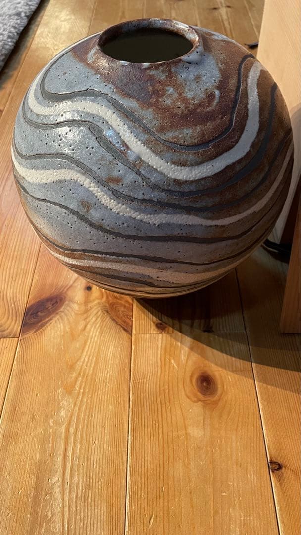 美濃焼伝統工芸士 真山窯 伊藤真司 箱入 説明証明書付 壺 花瓶