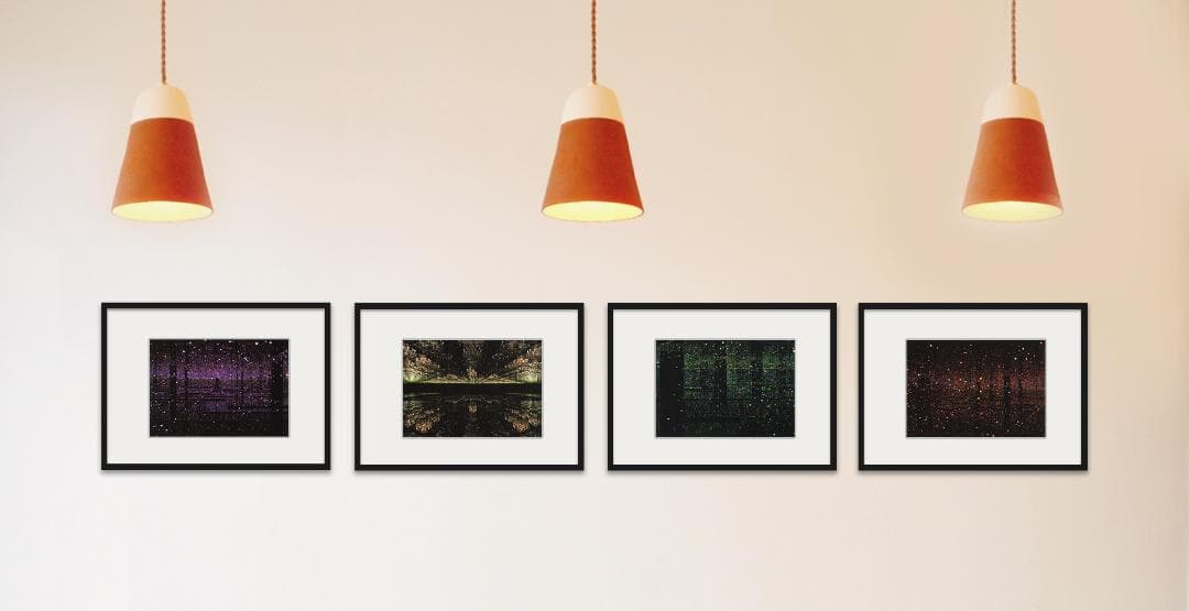 限定マット額装品/草間彌生/4点セット/インテリア/アート/特別品