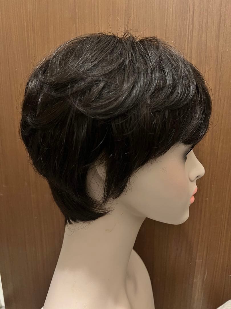 ☆気品人毛100% つむじ部分手植え ショートウィッグN890