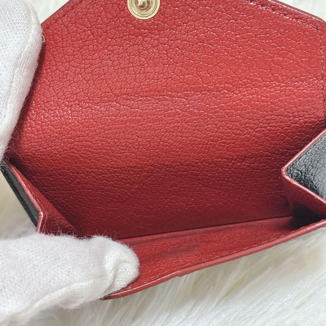 極美品✨ミュウミュウ ラブレター マドラス ハート 三つ折り財布 ブラック 黒