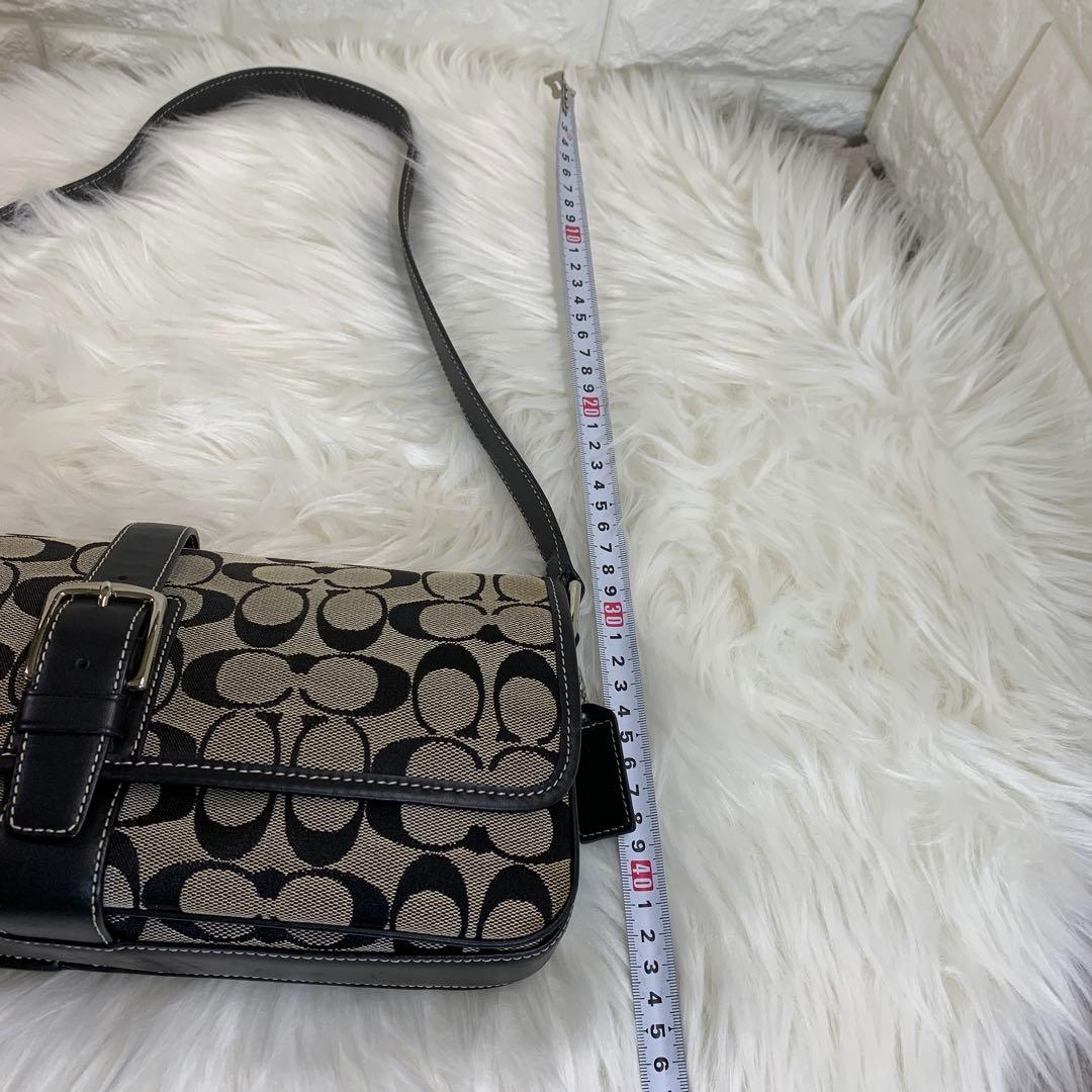 Coach シグネチャーショルダーバッグ ブラック/グレー