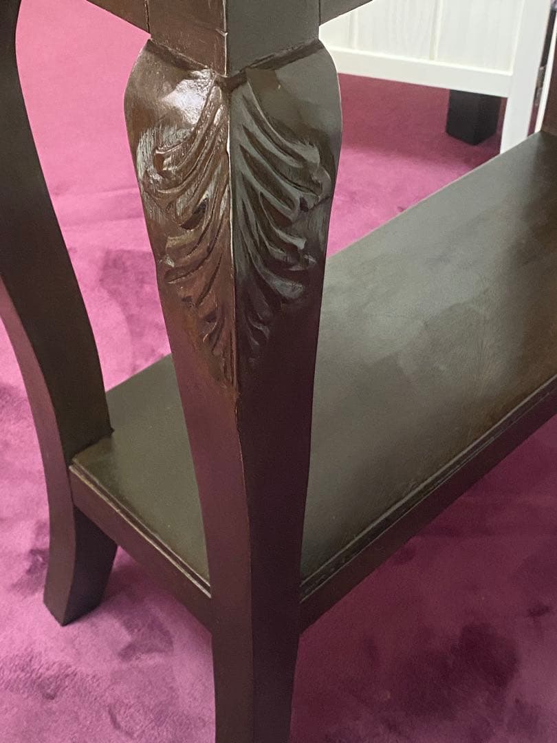 透かし彫♦️彫刻 猫脚 コンソールテーブル♦️コロニアル