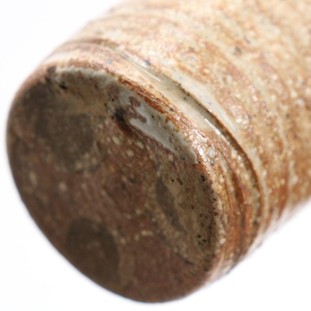 時代 古信楽焼 肩衝 茶入 花唐草文仕覆 茶道具 共箱 V916