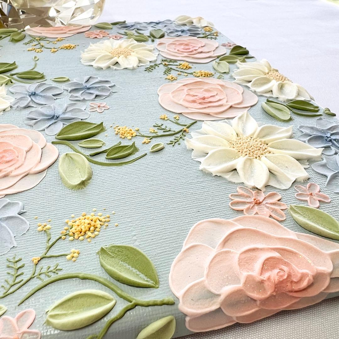 テクスチャーアート 絵画 インテリアアート 立体 花 絵 ボタニカル