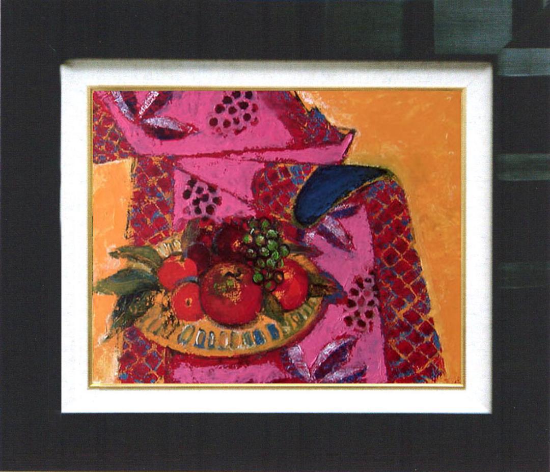 油絵 菅家令子 絵 絵画 インテリア uF6-113902 静物 果物