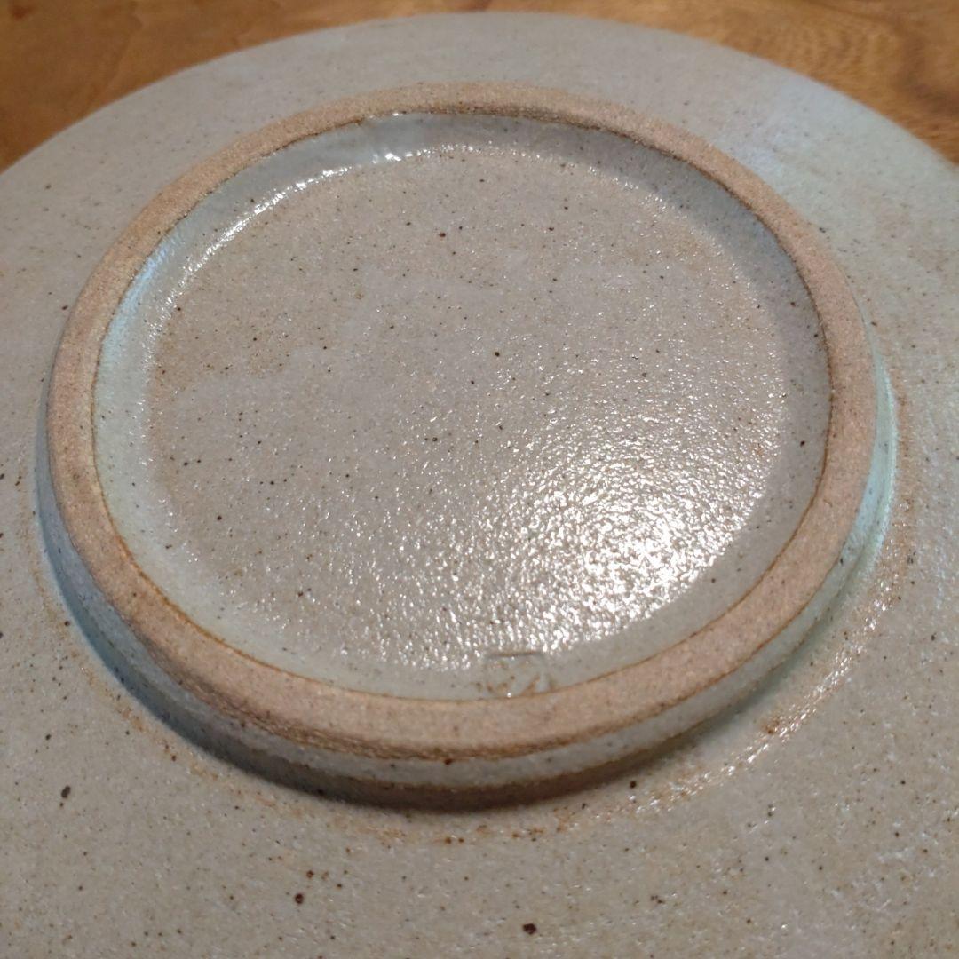 益子『明石庄作』刷毛目鉄絵花紋皿