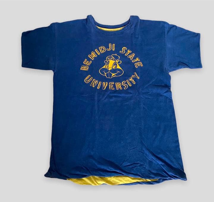 極美品！70s チャンピオン リバーシブルTシャツ Lサイズ 紺✕黄 ビンテージ