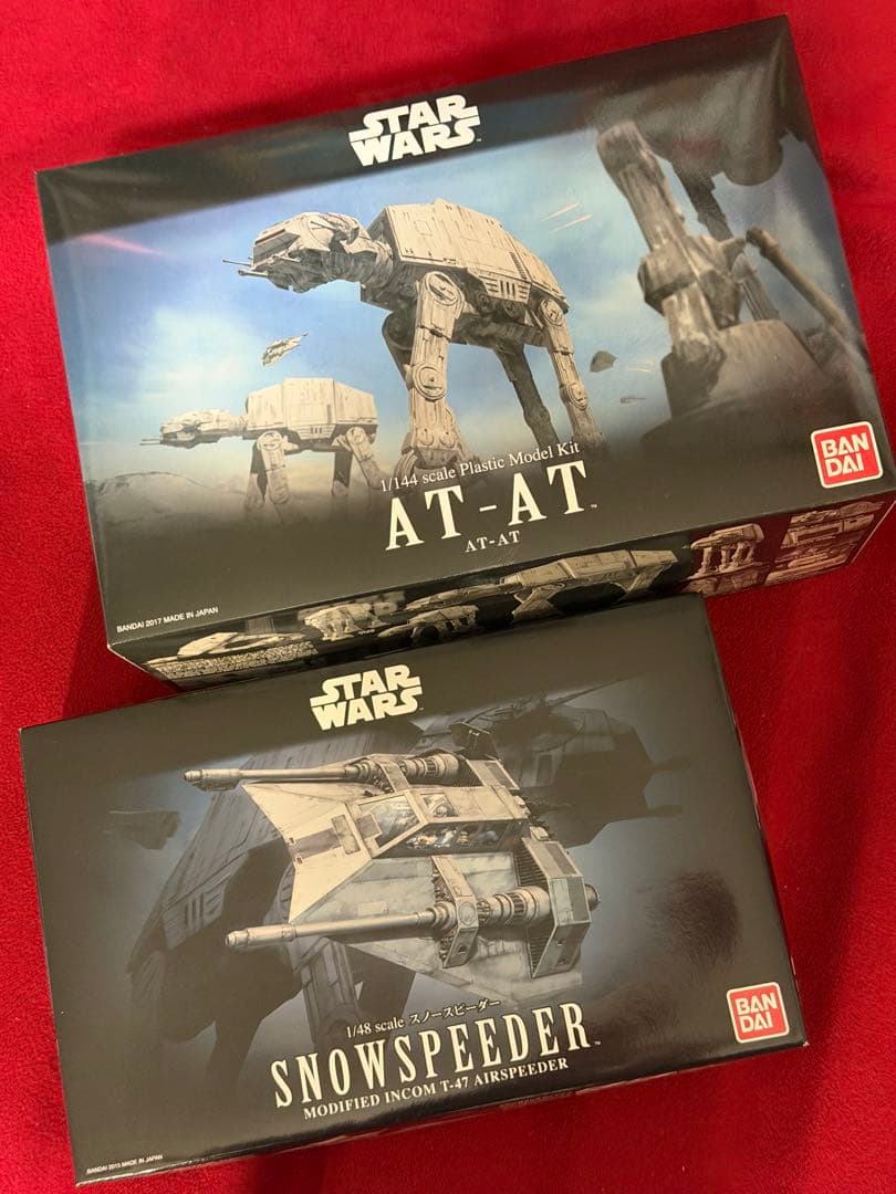 バンダイ スターウォーズ AT-AT & スノースピーダー バンダイ 1/144 AT-ATおよびビークルモデルAT-ST & スノースピーダー