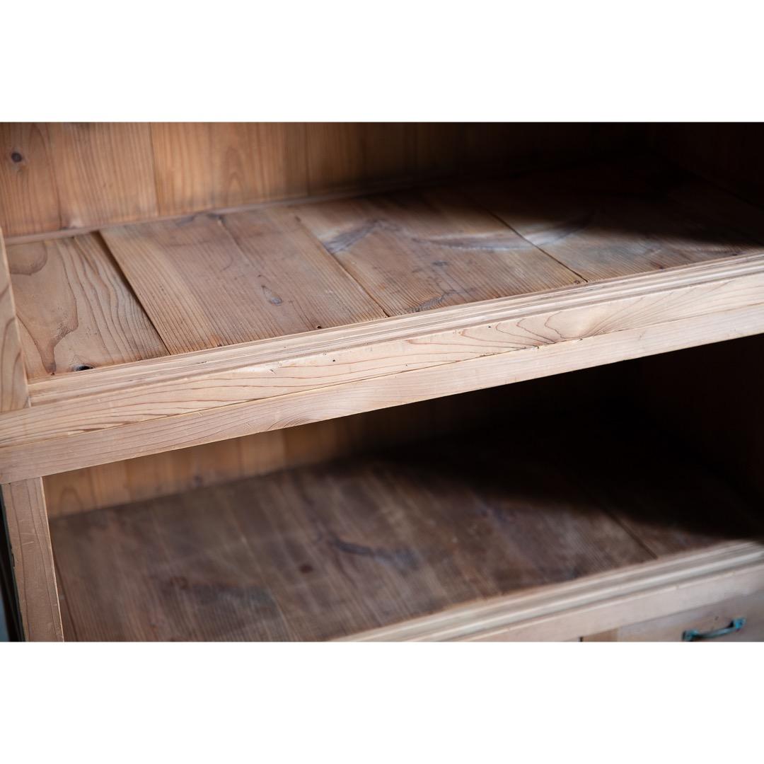 木製戸棚 古家具 2段重ね 収納棚 食器棚 幅890奥410高