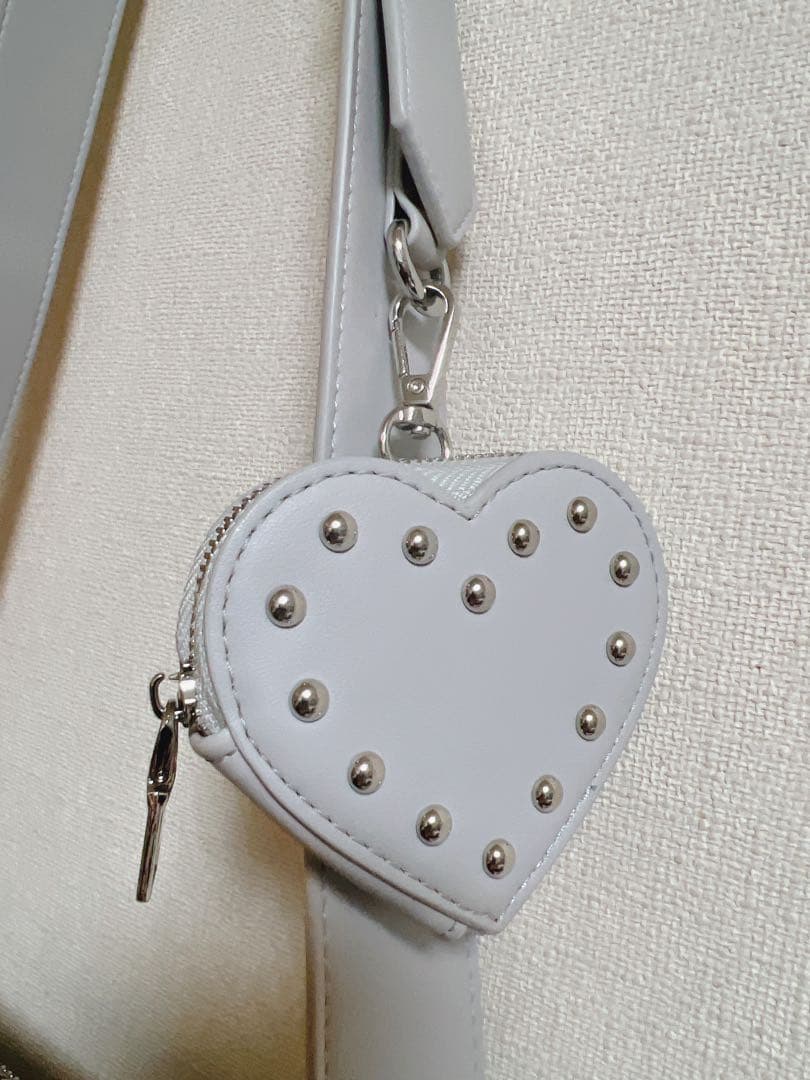 pium ハートポーチ付きキルティングボストンバッグ