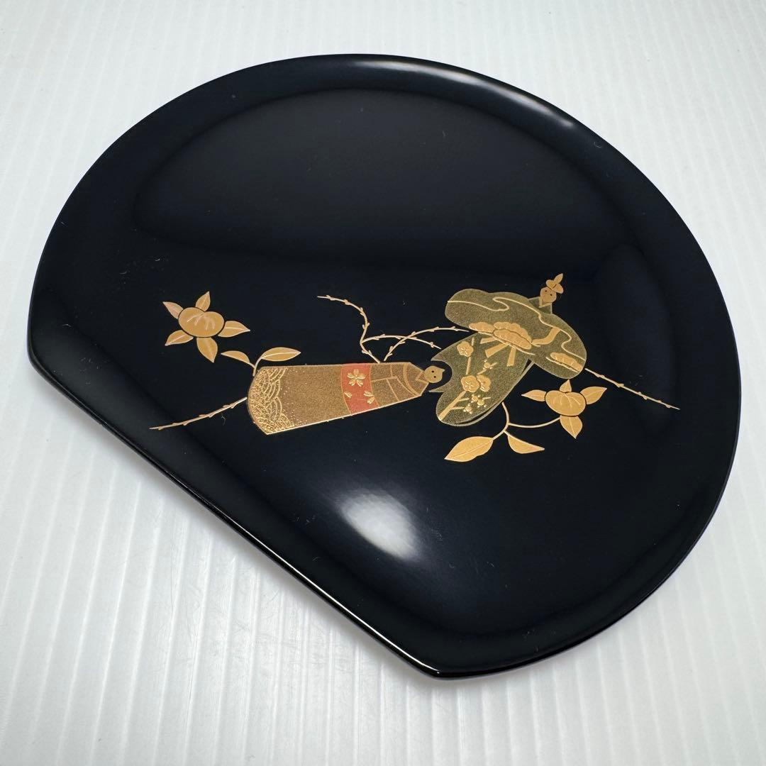 新品 輪島塗 銘々皿 5枚セット 蒔絵 和皿 漆器 菓子皿 和柄 共箱 説明書