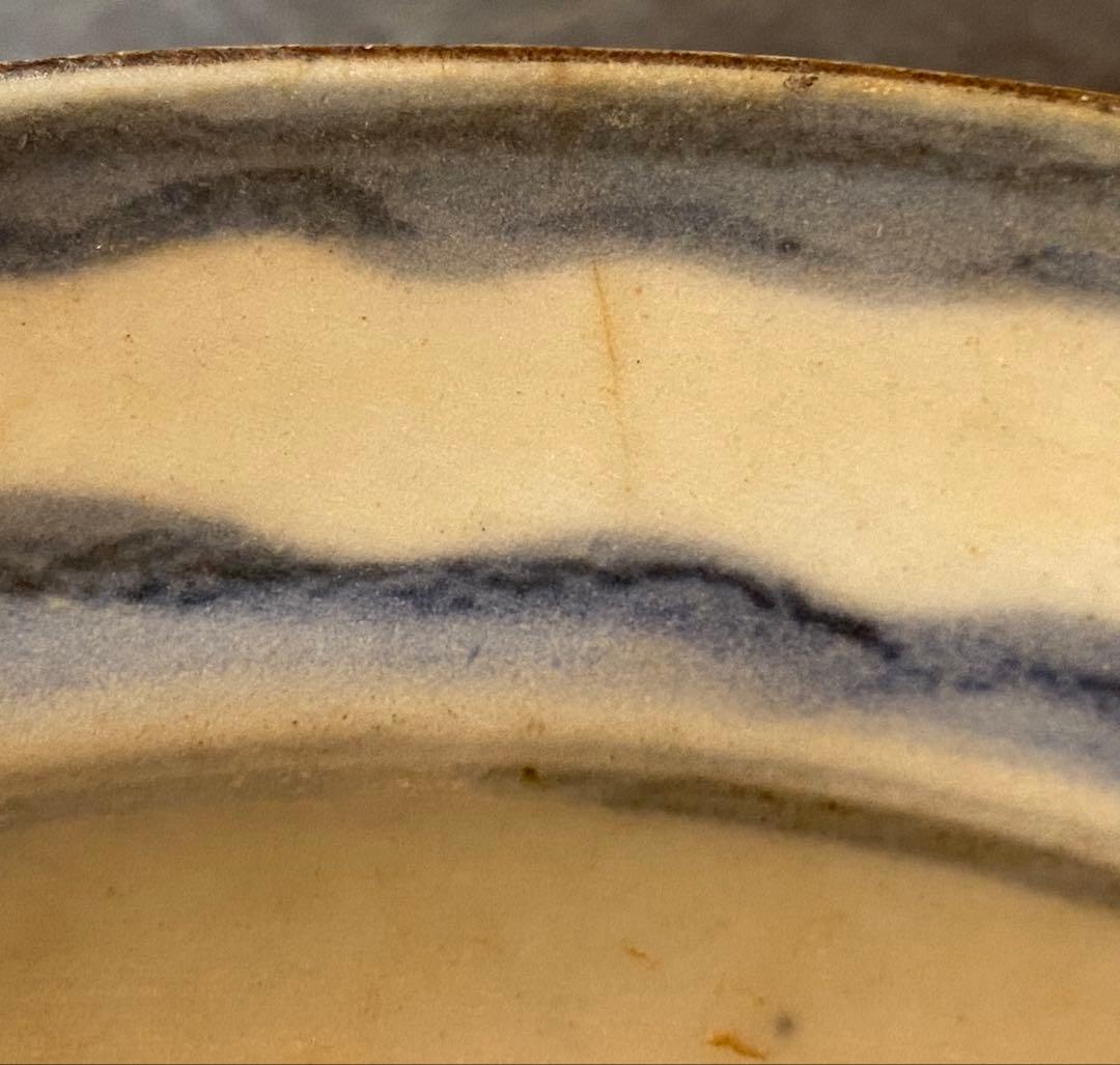 福建省徳化窯 染付絵皿 鑑賞台付 沈船品 ヴィンテージ レア ・