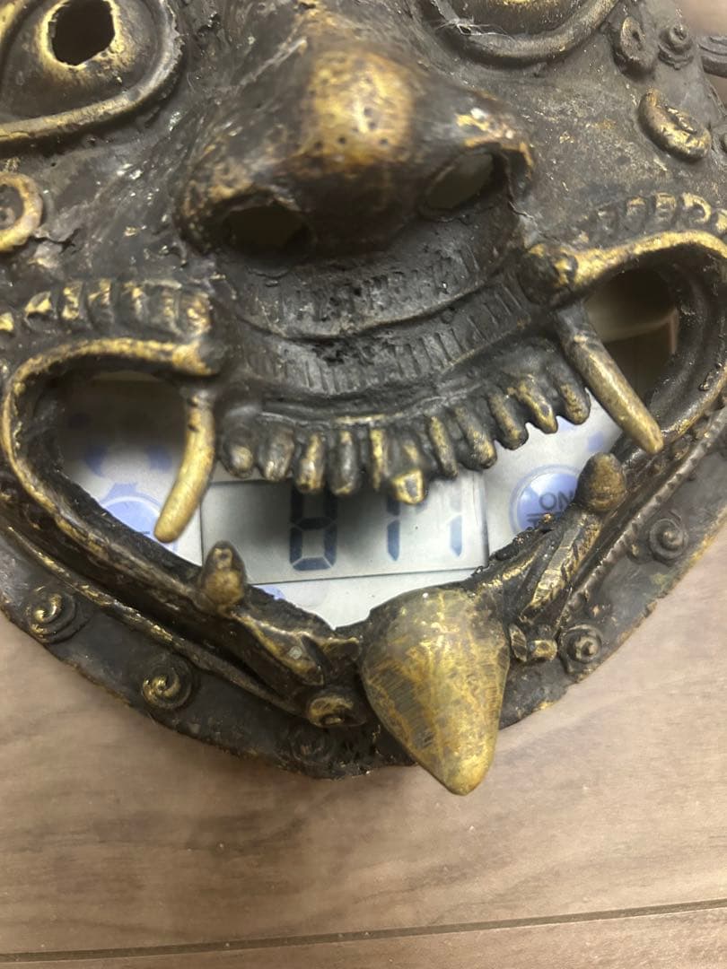 ヤマタカ 壁掛けマスク チベット仏教 古銅製 時代物