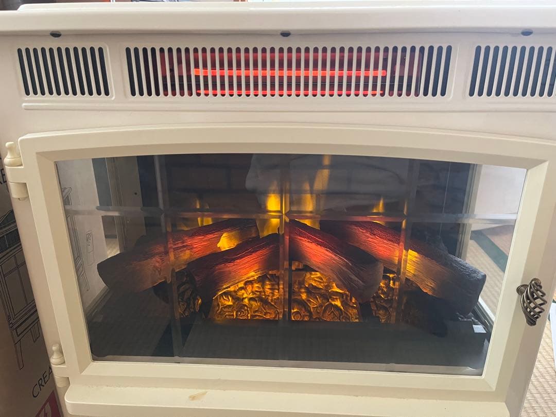 極美品】QVCジャパン 暖炉型ヒーター ファンヒーター 暖房器具