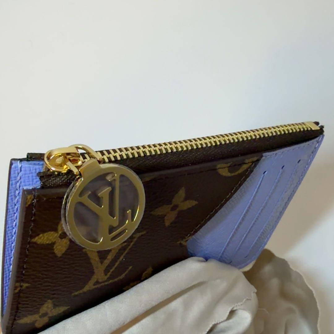 【新品】ルイヴィトン モノグラム ポルトカルト ロミー ブルーフロスト