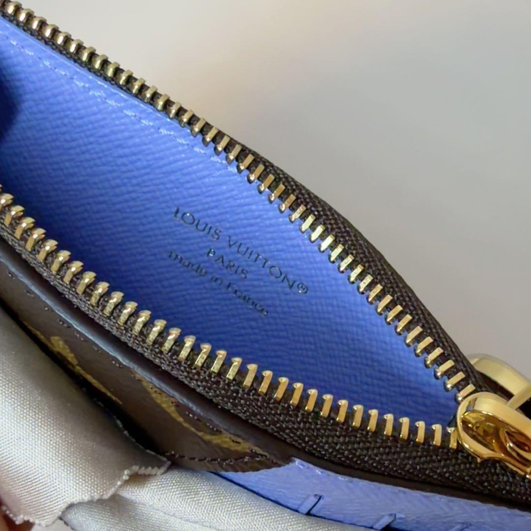 【新品】ルイヴィトン モノグラム ポルトカルト ロミー ブルーフロスト