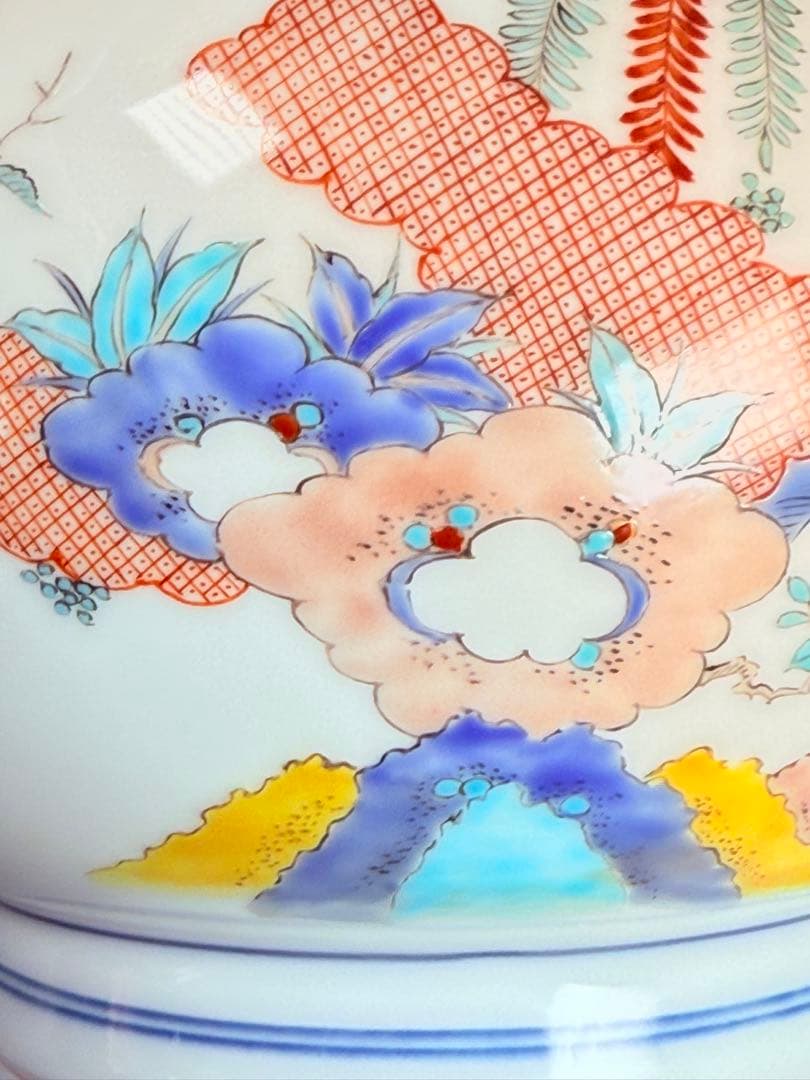 十一代酒井田柿右衛門 渦福 錦花鳥図花瓶 共箱