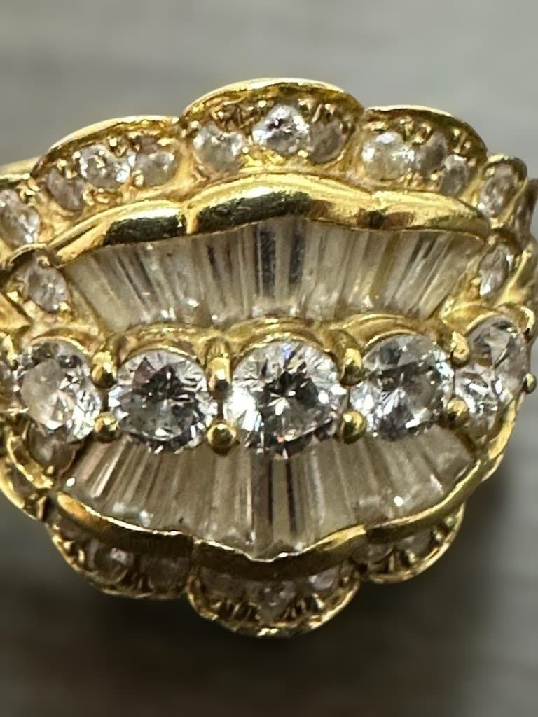 【1月限定特価】K18ダイヤリングミラーカット1.72ct