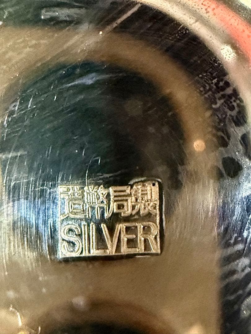 銀製 花モチーフ ブローチ銀皿 68、5g