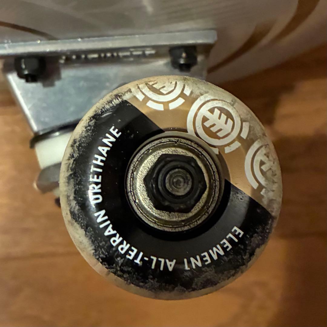 【8インチ】 ELEMENT スケートボード コンプリート ホワイト/ゴールド