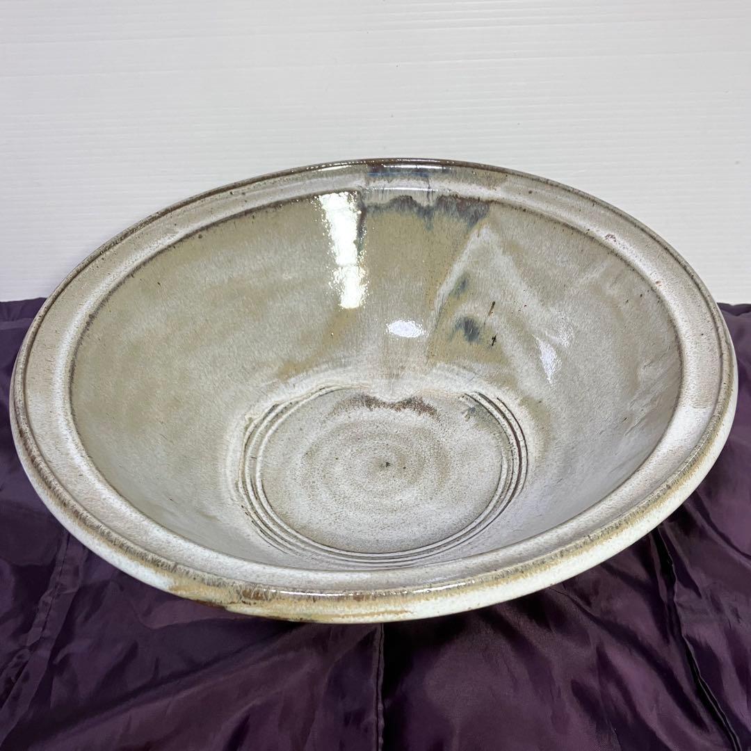 陶器　肥後　熊本　小代焼　大鉢　直径３２cm 刻印あり　井上泰秋作？