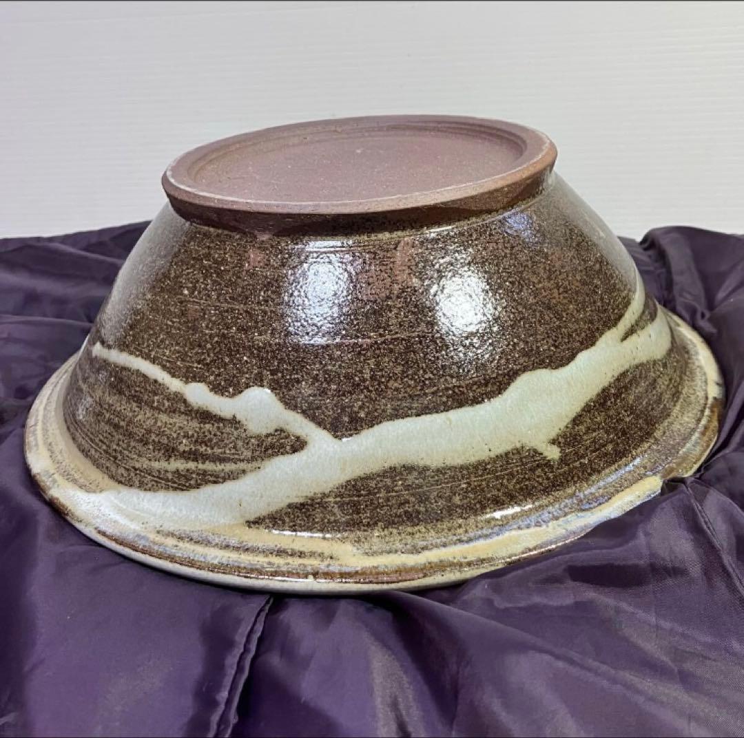 陶器　肥後　熊本　小代焼　大鉢　直径３２cm 刻印あり　井上泰秋作？