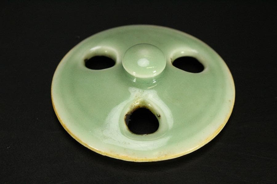 青磁 香炉 渓山作 京焼 591