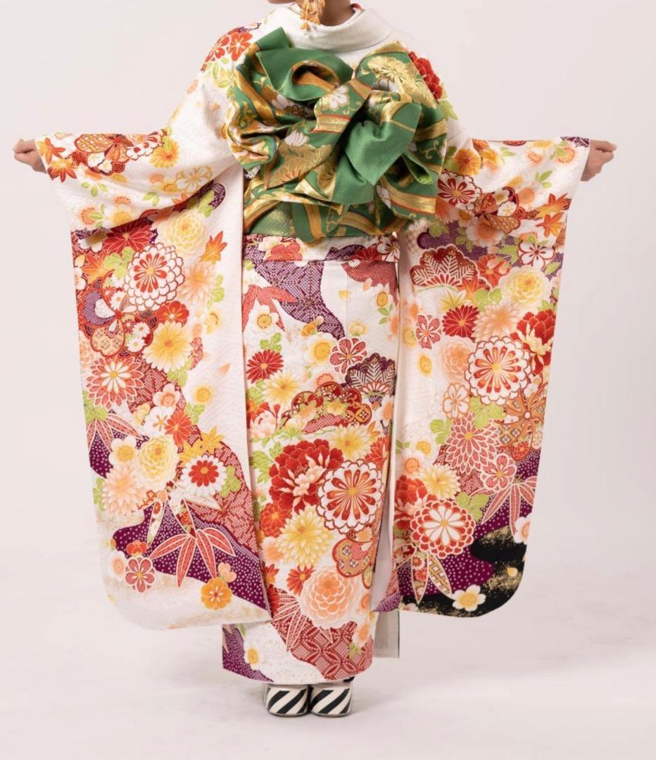 ≪美品≫正絹振袖9点フルセット【737】【150cm~160cmの方用】