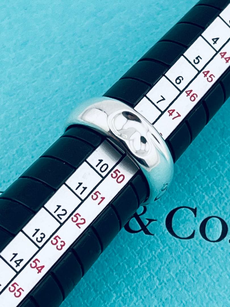 h965 ティファニー　カーブド　ハート　リング　シルバー　925 約8.5号