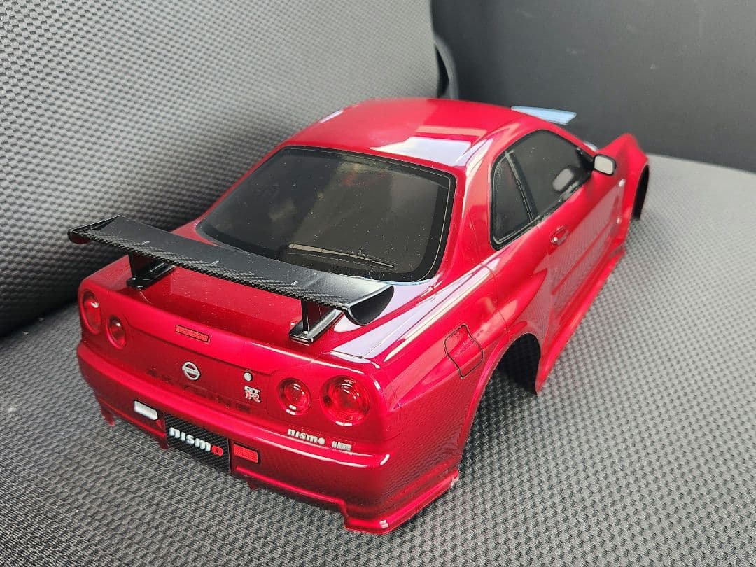 1/10 タミヤ　ニスモ R34 GT-R ボディ　電飾付き　ステッカー残