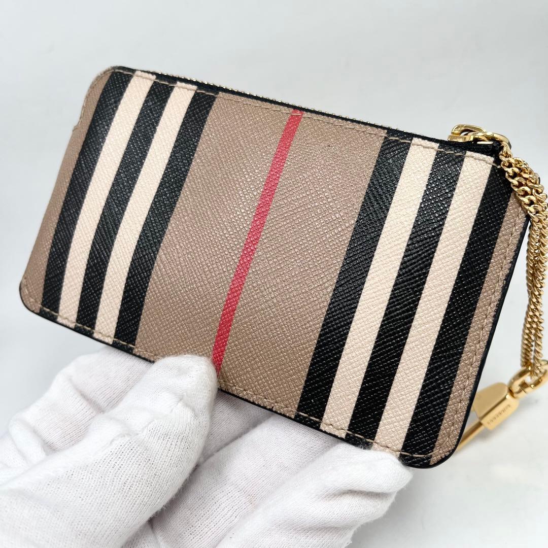 【美品】バーバリー　パース　小銭入れ　キーホルダー　ノバチェック　希少