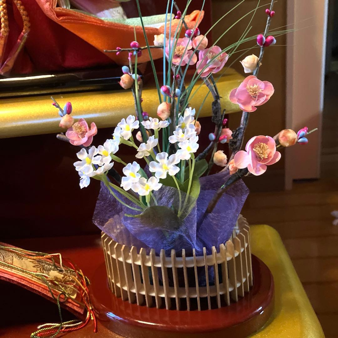 御京雛④平安春峰作　雛人形　三段飾り　お雛様　京都西陣織り　ひな人形3段　桜刺繍