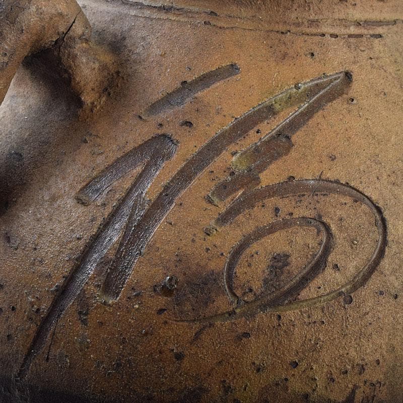 唐津焼　古唐津　福字文　三つ耳水指　時代箱　江戸時代　享保期　C　R9480H