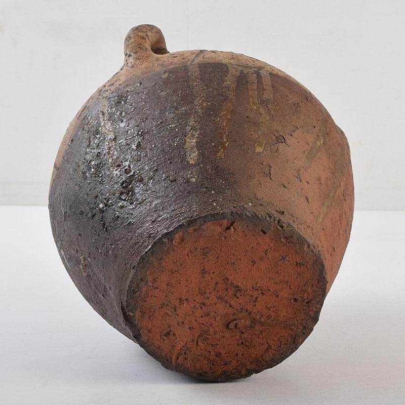 唐津焼　古唐津　福字文　三つ耳水指　時代箱　江戸時代　享保期　C　R9480H