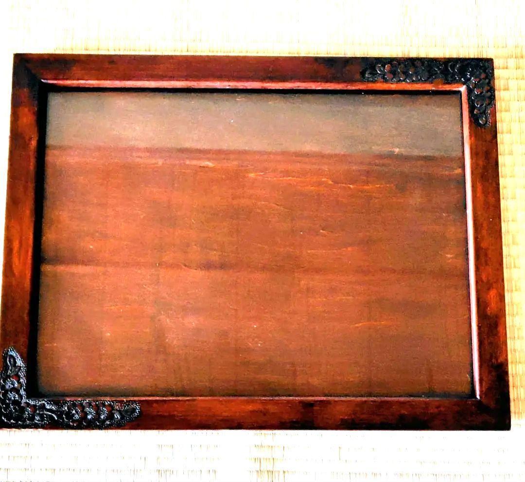 軽井沢彫写真立て Lサイズ ポイント彫 彩色 | 大坂屋家具店 軽井沢彫