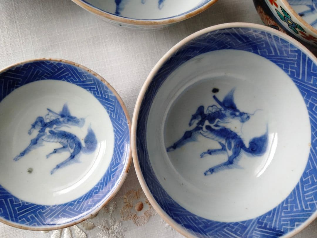 大明年製蓋付き器5客セット