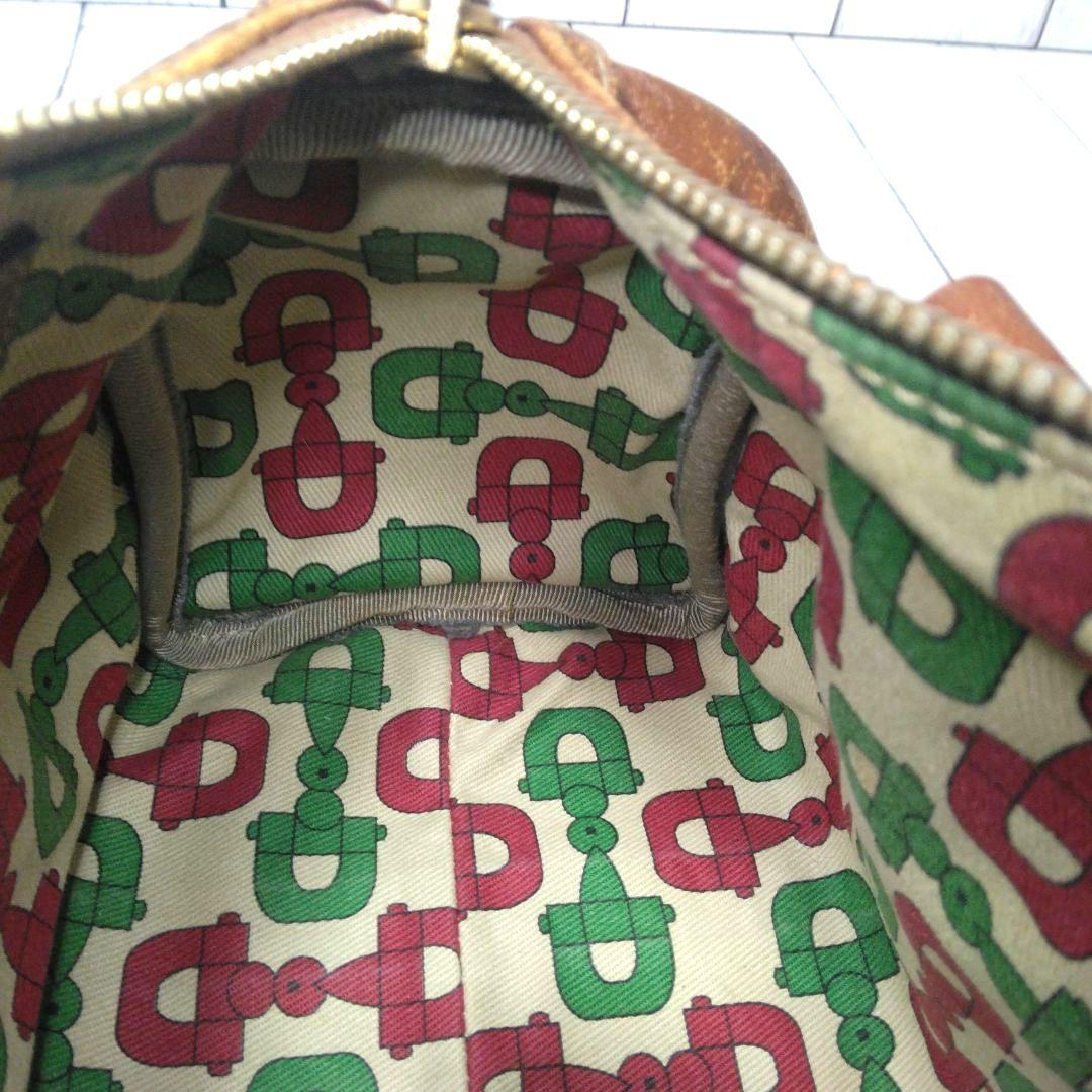 GUCCI ミニボストン　シマ　GGロゴ オールレザー　希少　総柄　493075