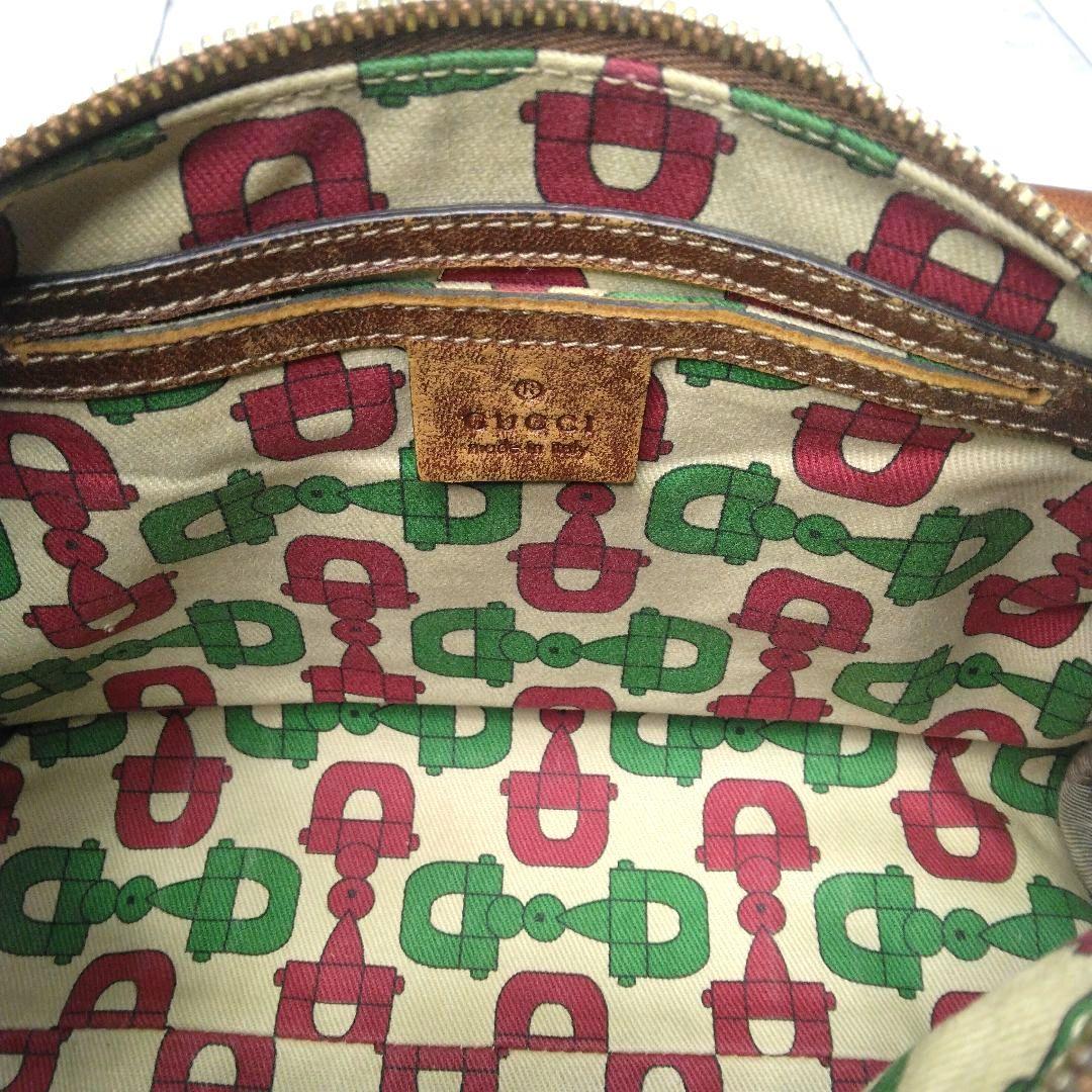 GUCCI ミニボストン　シマ　GGロゴ オールレザー　希少　総柄　493075