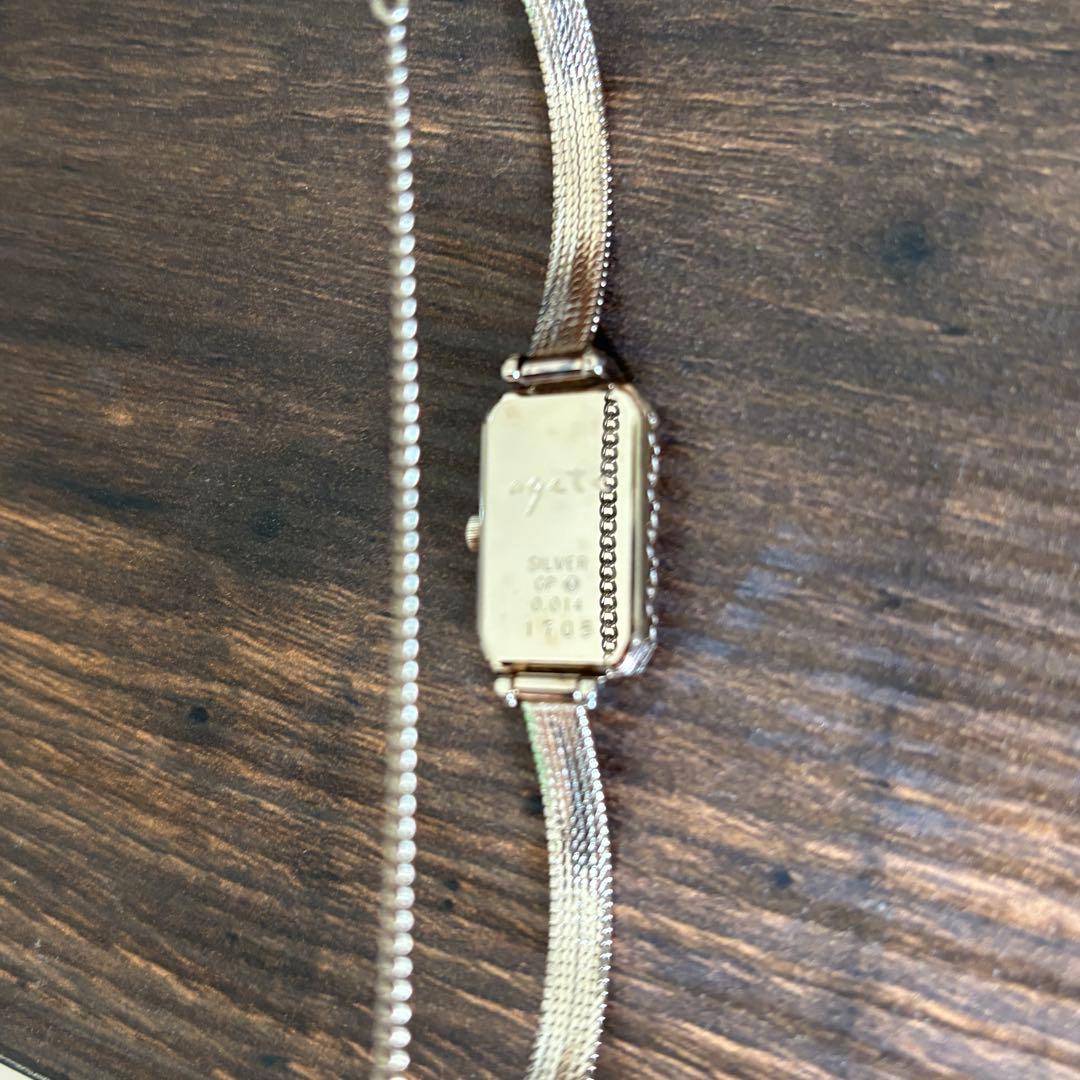 ageteアガット アンティーク 時計 スクエアフェイス小傷、変色あり